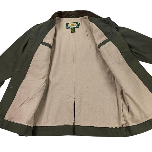 Cabelas Canvas Barn Chore Coat Field Jacket Womens Size M Corduroy Collar Green - Picture 10 of 11